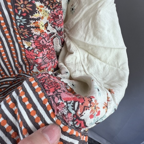 Free People Top Womens Small Floral Crop Boho Cottage Festival Relaxed Artsy - Picture 4 of 11